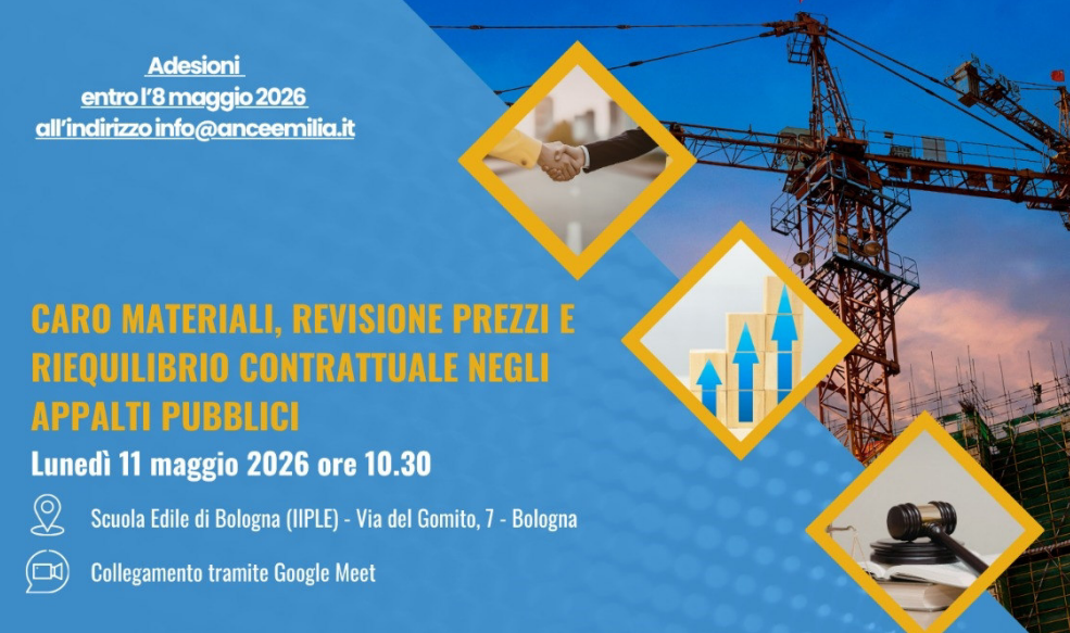 Caro materiali, revisione prezzi e riequilibrio contrattuale negli appalti pubblici